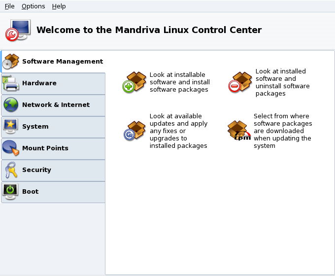 Software Management in the Mandriva Linux Control Center