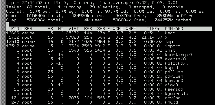 Monitoring Processes with top