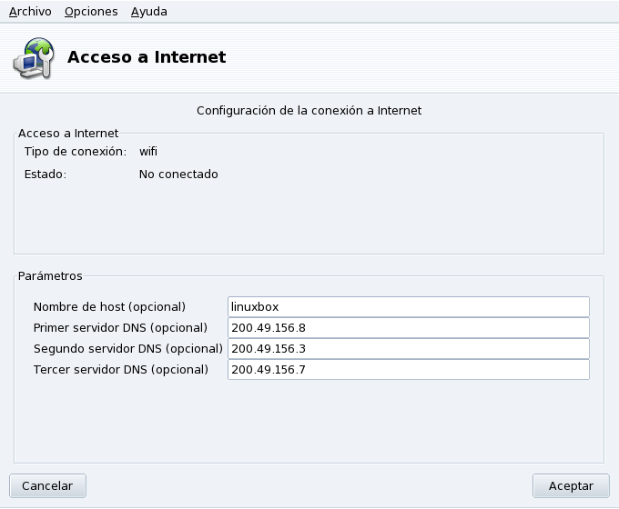 Configurando el acceso a Internet