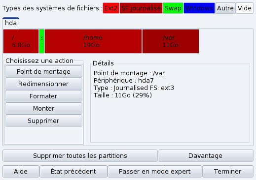 La fenêtre principale de DiskDrake