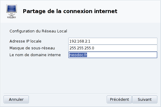 Configuration du réseau local