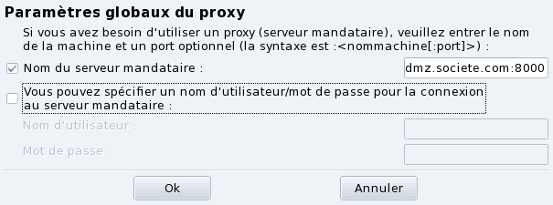 Configuration d'un mandataire pour un média distant